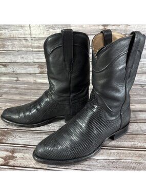 Tecovas The Nash Midnight Lizard Black Ropes Size 10.5